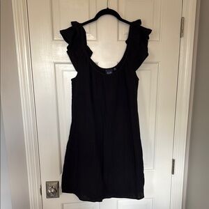 GAP Black Ruffle Sleeve Gauze Dress